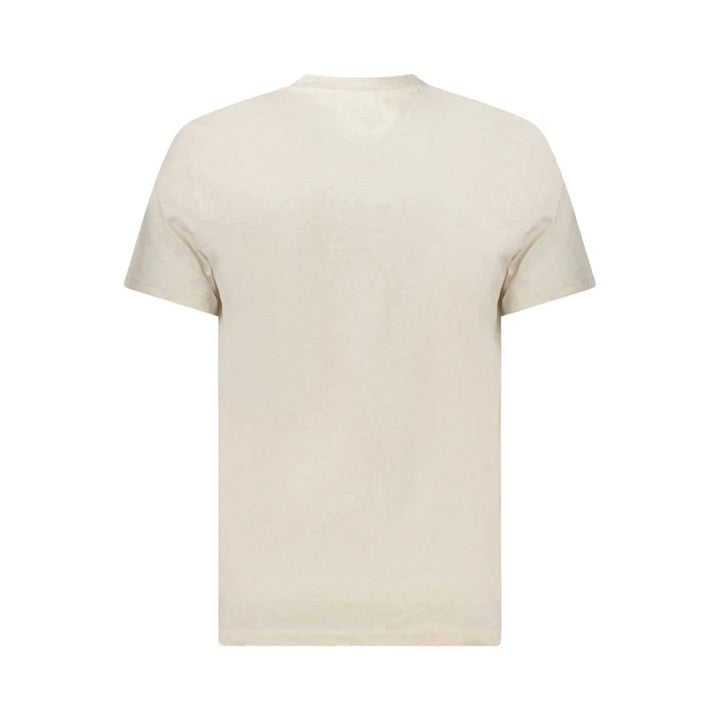 Tommy Hilfiger Beige Cotton Men T-Shirt