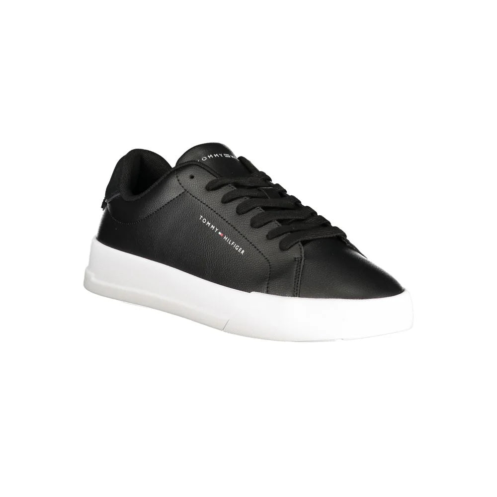 Tommy Hilfiger Black Leather Men Sneaker