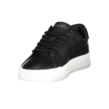 Tommy Hilfiger Black Leather Men Sneaker
