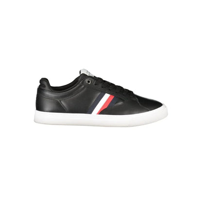 Tommy Hilfiger Black Leather Men Sneaker