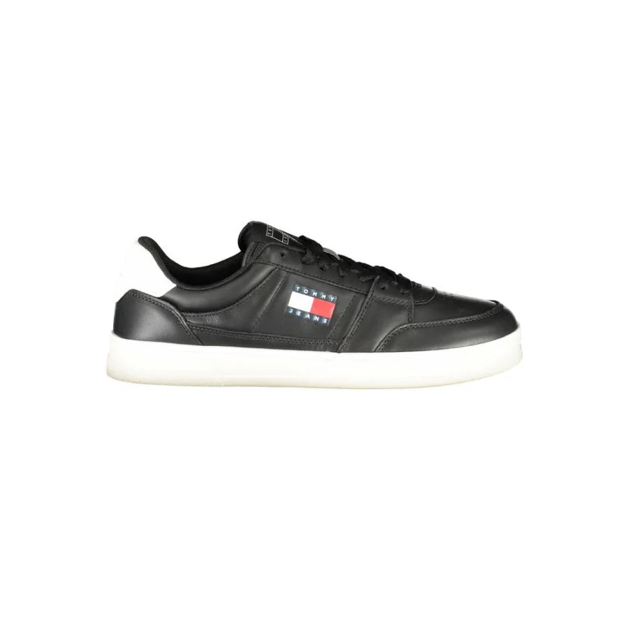 Tommy Hilfiger Black Leather Men Sneaker