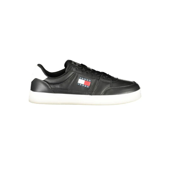 Tommy Hilfiger Black Leather Men Sneaker