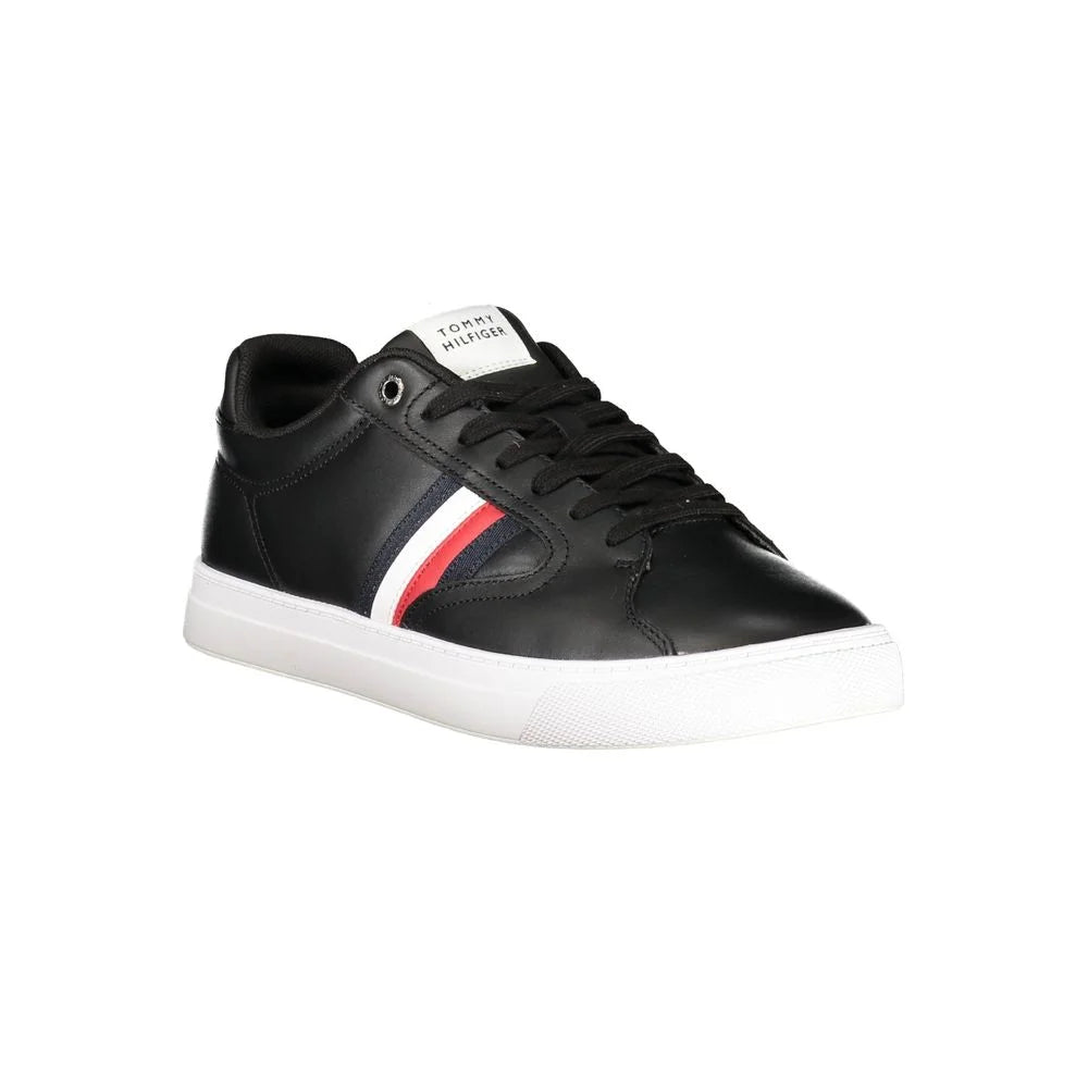 Tommy Hilfiger Black Leather Men Sneaker