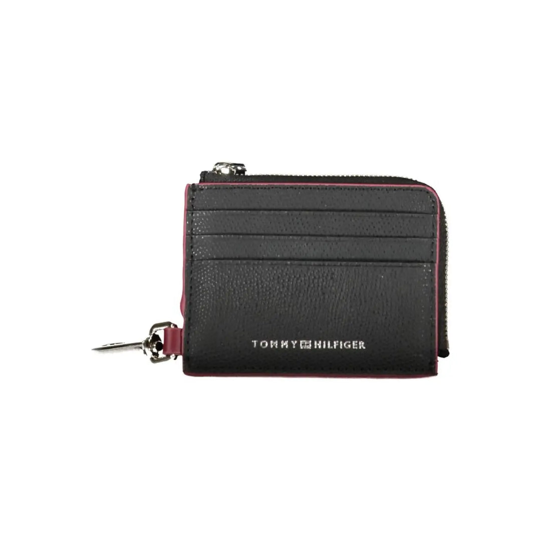 Tommy Hilfiger Black Leather Men Wallet Holder