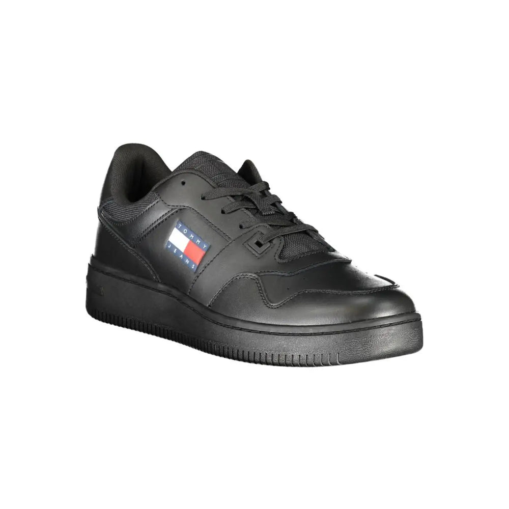Tommy Hilfiger Black Leather Men’s Sneaker
