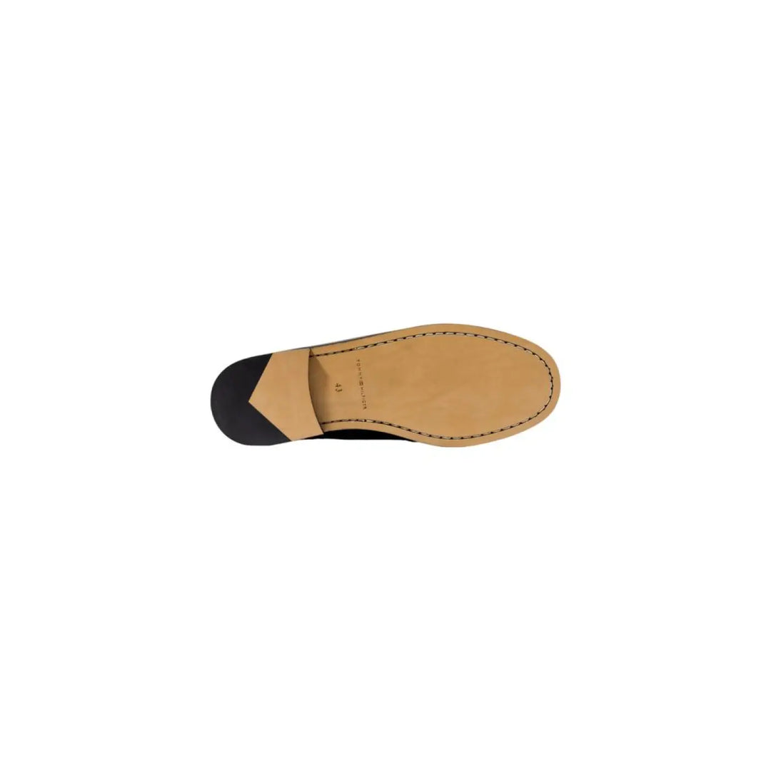 Tommy Hilfiger Black Leather Slip-On Loafers
