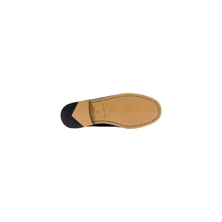 Tommy Hilfiger Black Leather Slip-On Loafers
