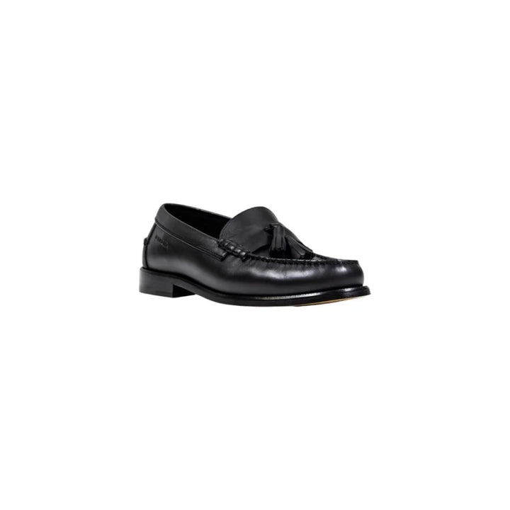 Tommy Hilfiger Black Leather Slip-On Loafers