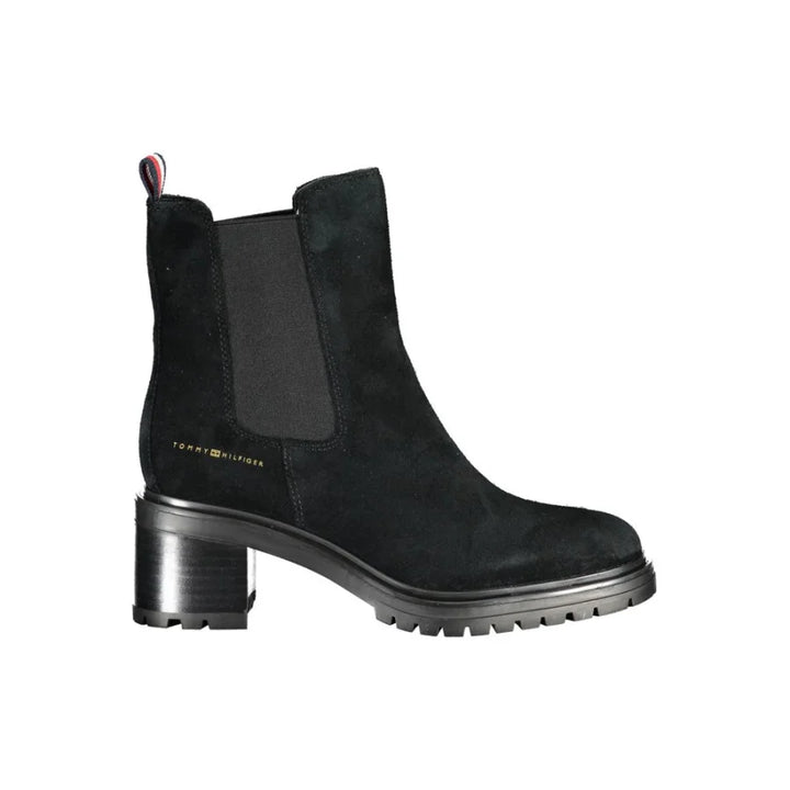 Tommy Hilfiger Black Leather Women Boot