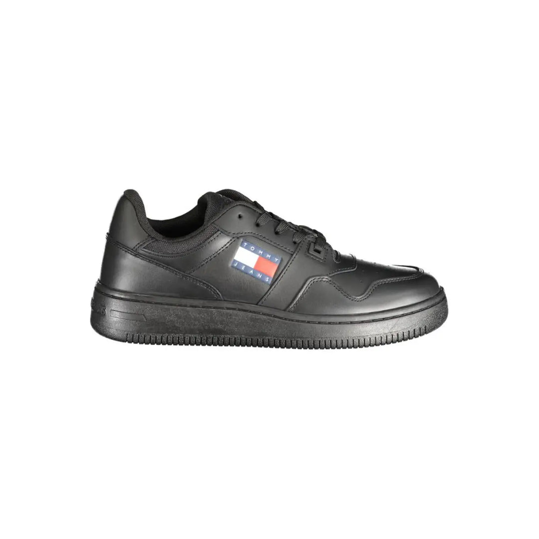 Tommy Hilfiger Black Leather Women Sneaker