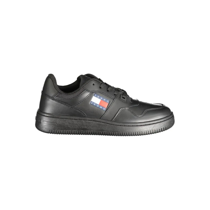 Tommy Hilfiger Black Leather Women Sneaker
