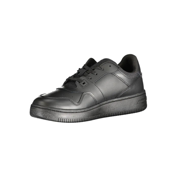 Tommy Hilfiger Black Leather Women Sneaker