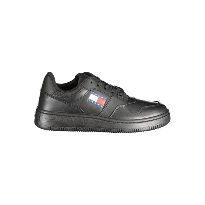Tommy Hilfiger Black Leather Women Sneaker