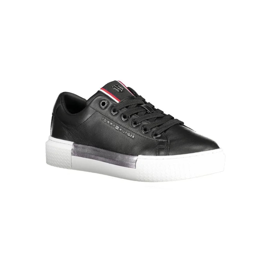 Tommy Hilfiger Black Leather Women’s Sneaker