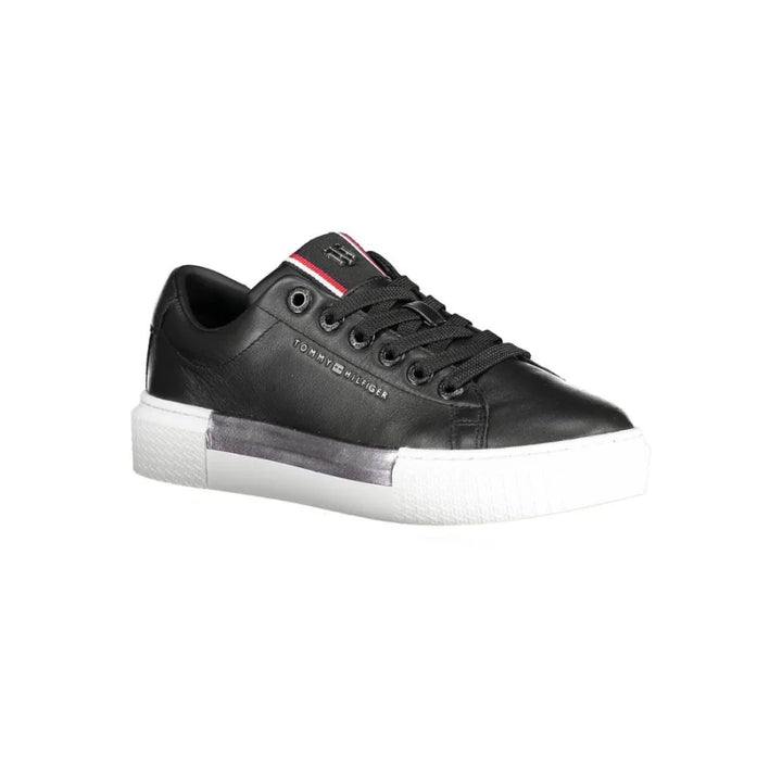 Tommy Hilfiger Black Leather Women’s Sneaker