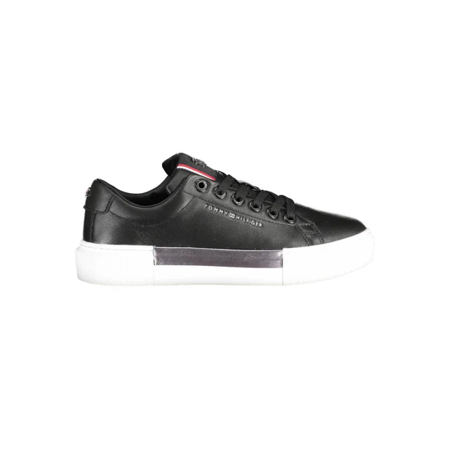 Tommy Hilfiger Black Leather Women’s Sneaker