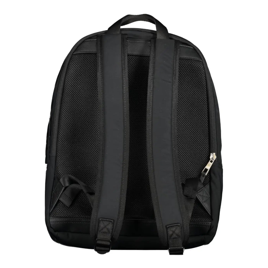 Tommy Hilfiger Black Polyester Men Backpack