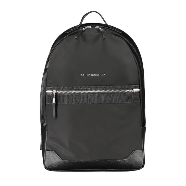 Tommy Hilfiger Black Polyester Men Backpack
