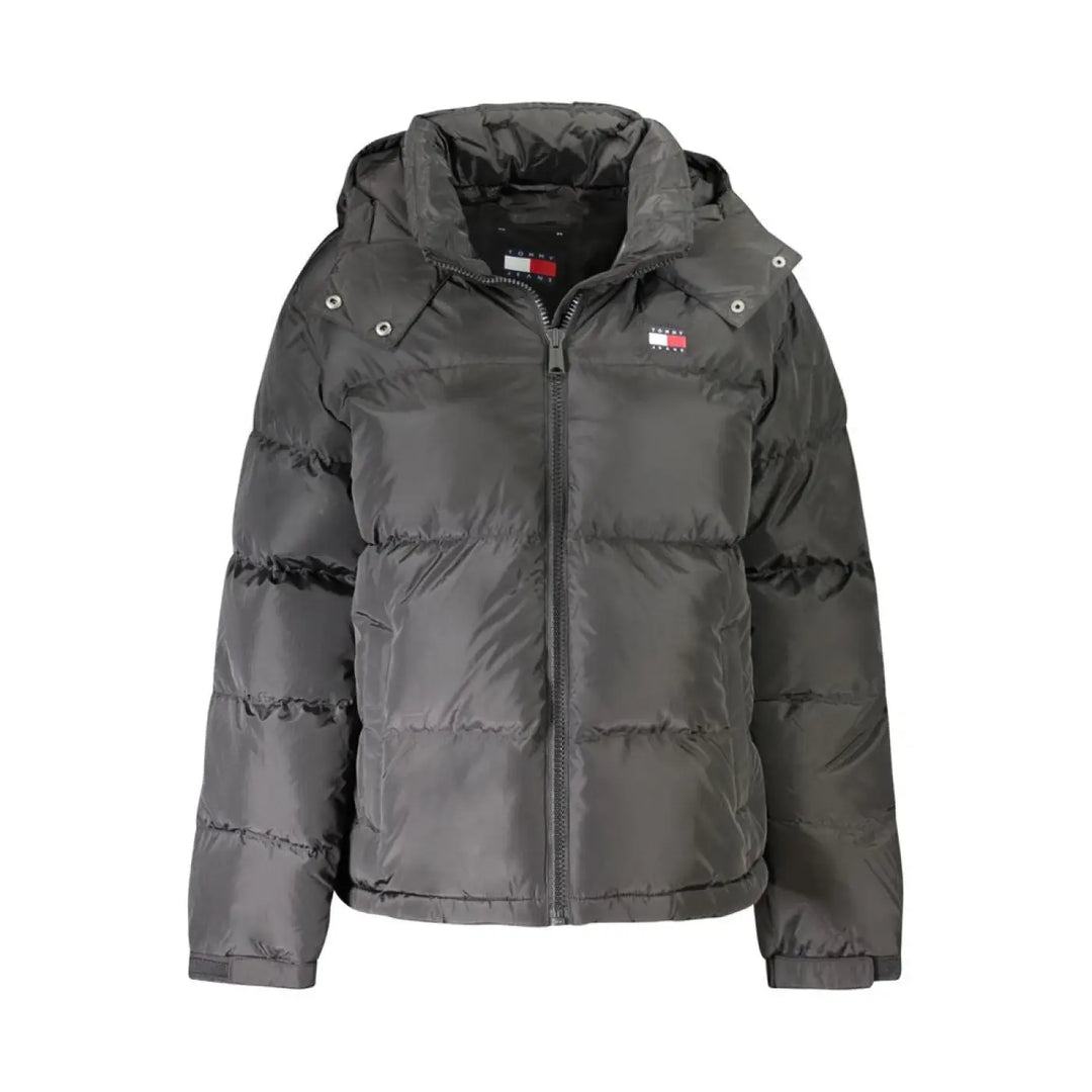 Tommy Hilfiger ’Black Polyester Women Jacket with Removable Hood’