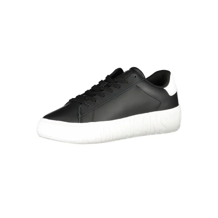 Tommy Hilfiger Black Polyurethane Men Sneaker
