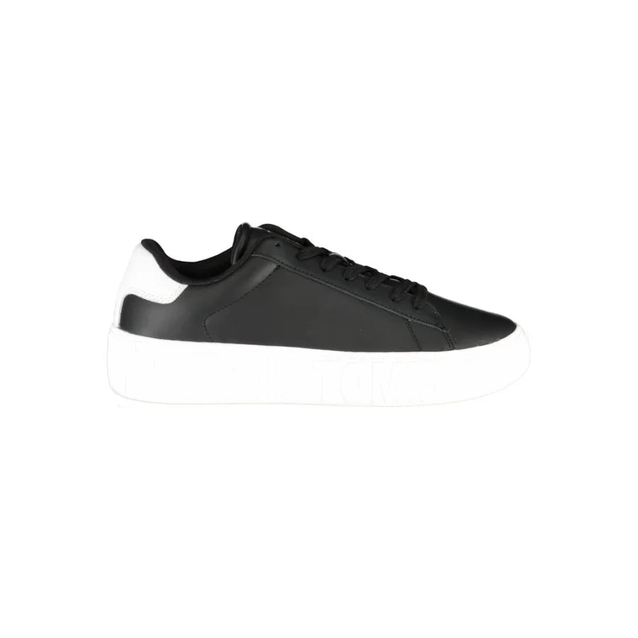 Tommy Hilfiger Black Polyurethane Men Sneaker
