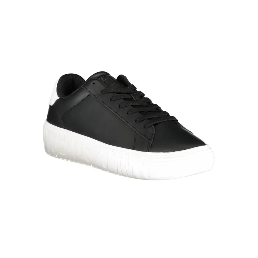 Tommy Hilfiger Black Polyurethane Men Sneaker