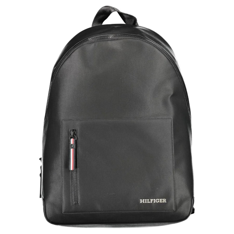 Tommy Hilfiger Black Polyurethane Men’s Backpack