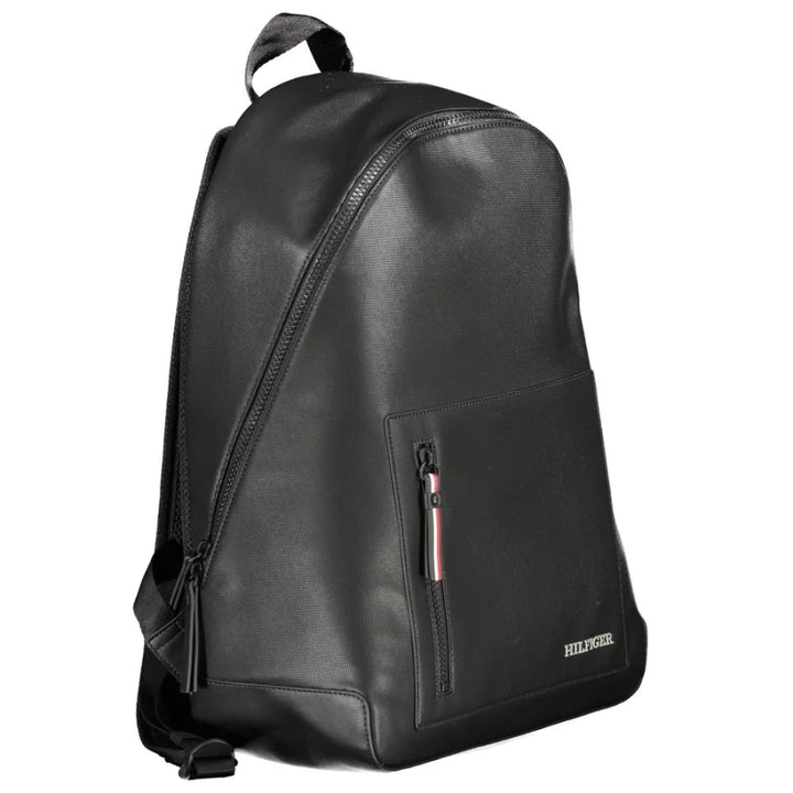 Tommy Hilfiger Black Polyurethane Men’s Backpack