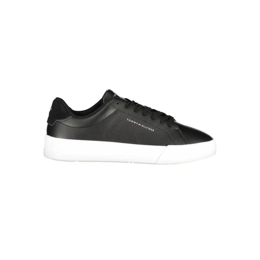 Tommy Hilfiger Black Polyurethane Men’s Sneaker