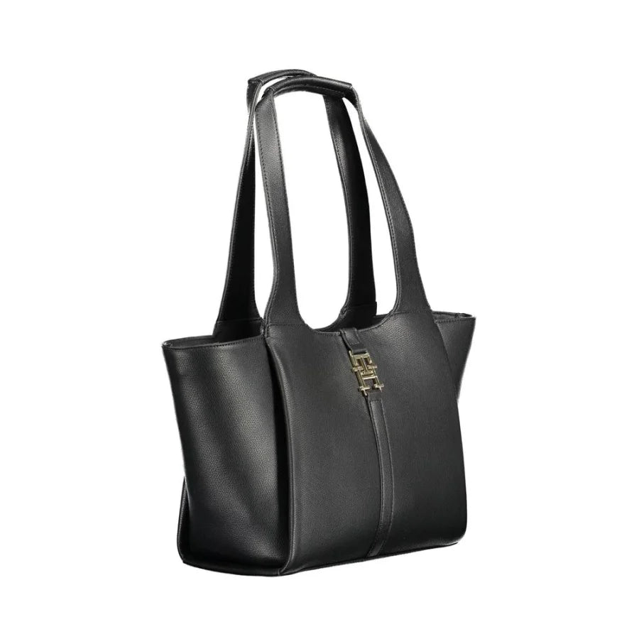 Tommy Hilfiger Black Polyurethane Women Handbag