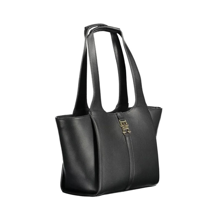 Tommy Hilfiger Black Polyurethane Women Handbag
