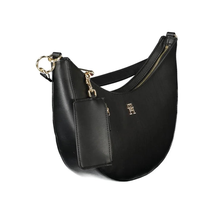 Tommy Hilfiger Black Polyurethane Women’s Shoulder Bag