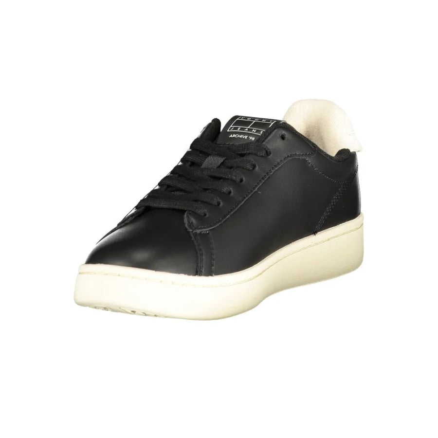 Tommy Hilfiger Black Polyurethane Women’s Sneaker