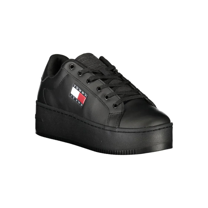 Tommy Hilfiger Black Polyurethane Women’s Sneaker