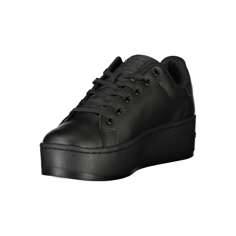 Tommy Hilfiger Black Polyurethane Women’s Sneaker