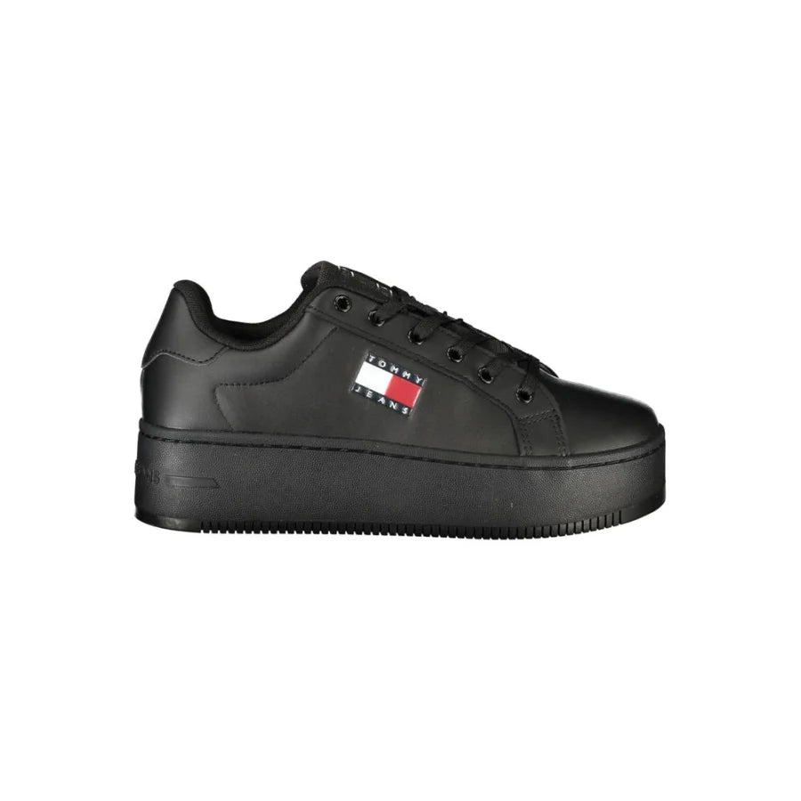 Tommy Hilfiger Black Polyurethane Women’s Sneaker