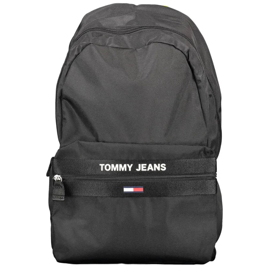 Tommy Hilfiger Black Recycled Polyester Men Backpack