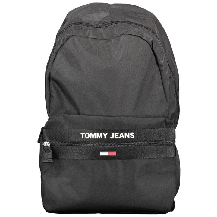 Tommy Hilfiger Black Recycled Polyester Men Backpack
