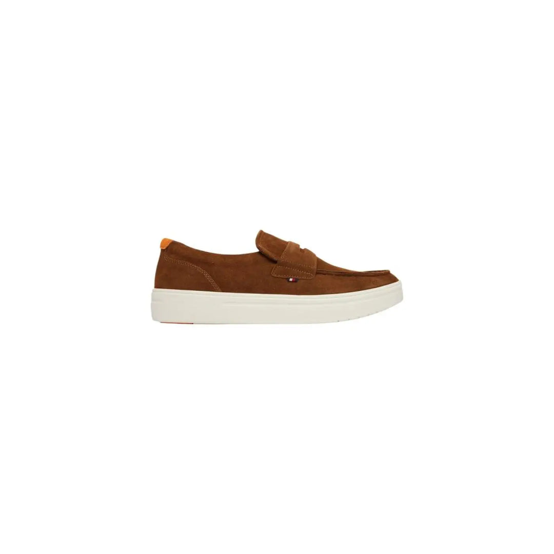 Tommy Hilfiger Brown Suede Leather Slip-on Loafers