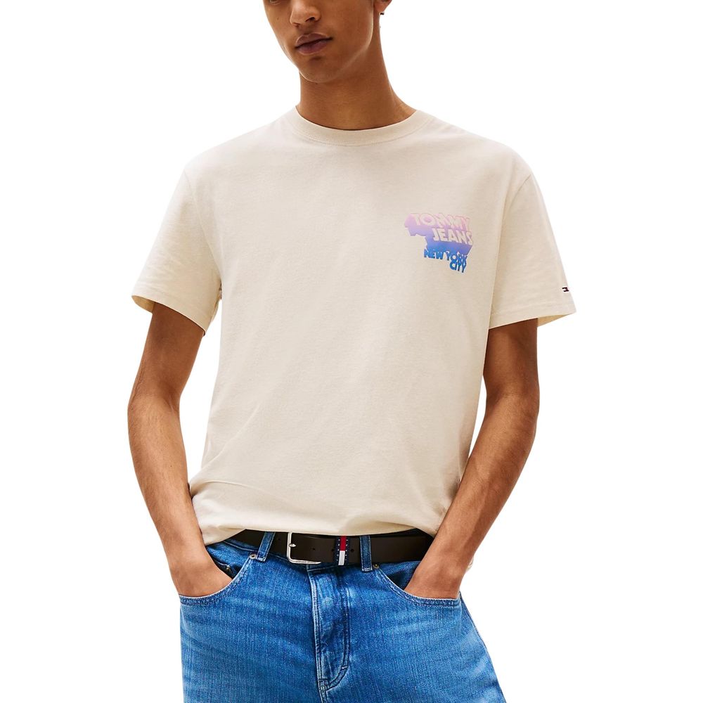 Tommy Hilfiger Jeans Beige Recycled Cotton T-shirt