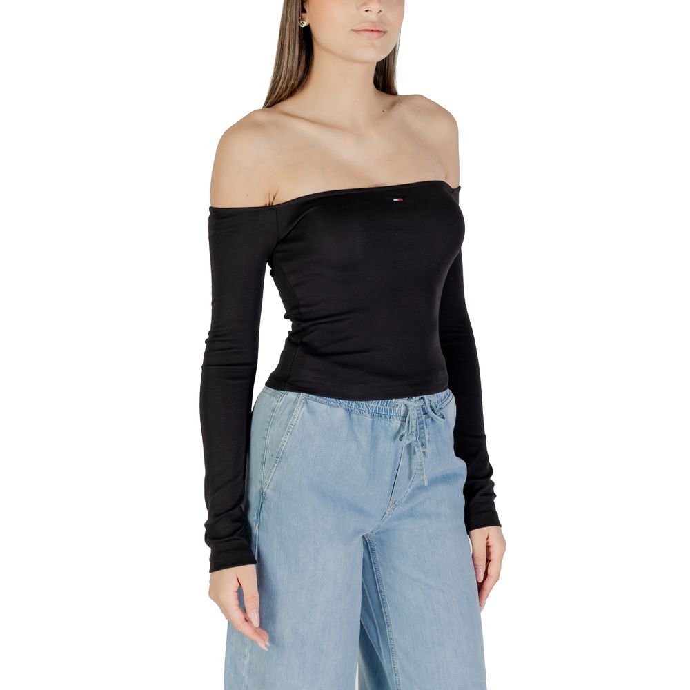 Tommy Hilfiger Jeans - Black Recycled Cotton Long Sleeve T-Shirt