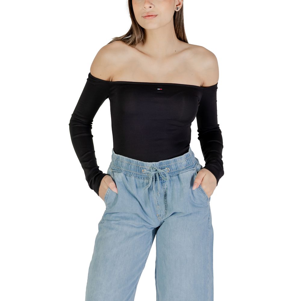 Tommy Hilfiger Jeans - Black Recycled Cotton Long Sleeve T-Shirt