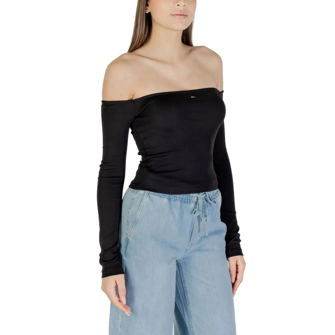 Tommy Hilfiger Jeans Black Recycled Cotton Long Sleeve T-Shirt