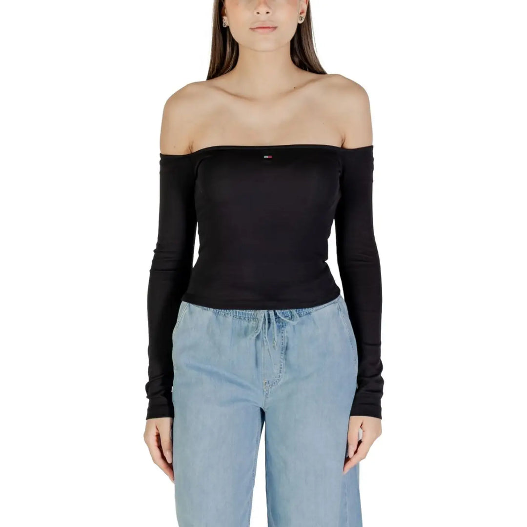 Tommy Hilfiger Jeans Black Recycled Cotton Long Sleeve T-Shirt