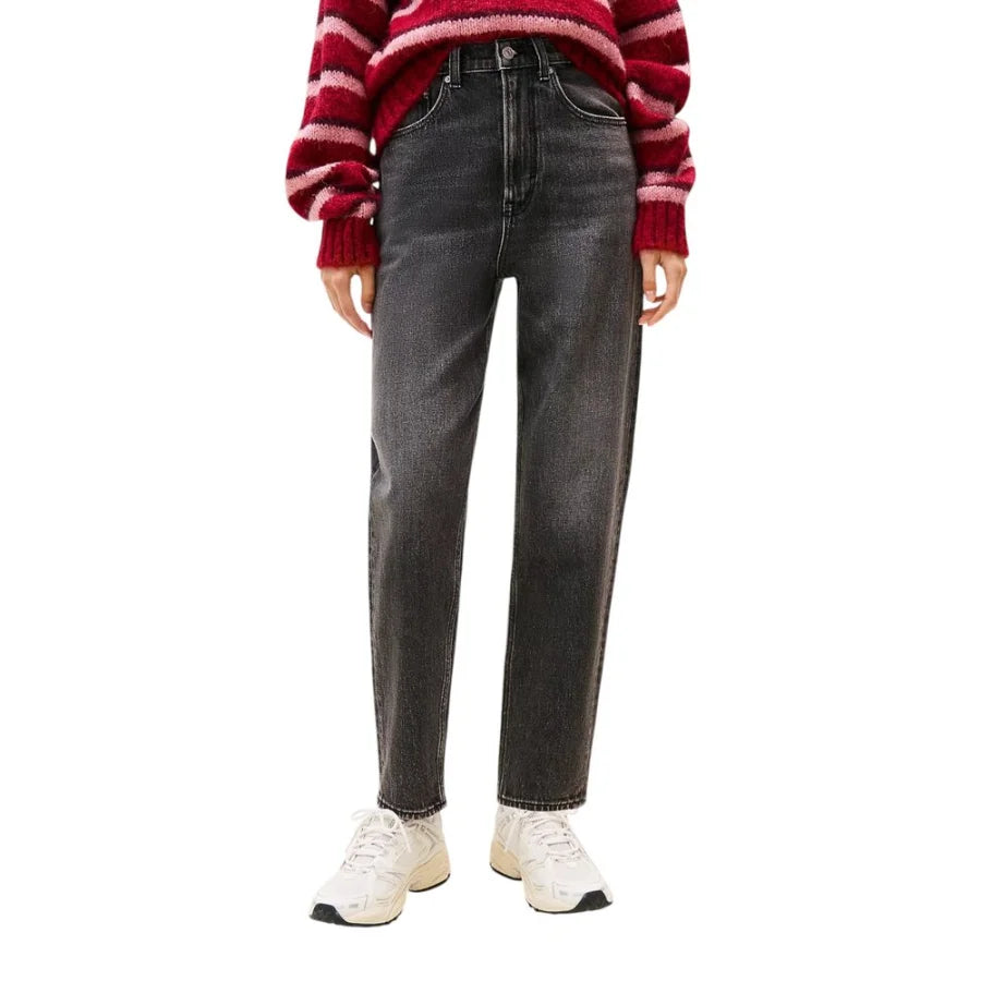 Tommy Hilfiger Jeans Black Recycled Cotton Mom