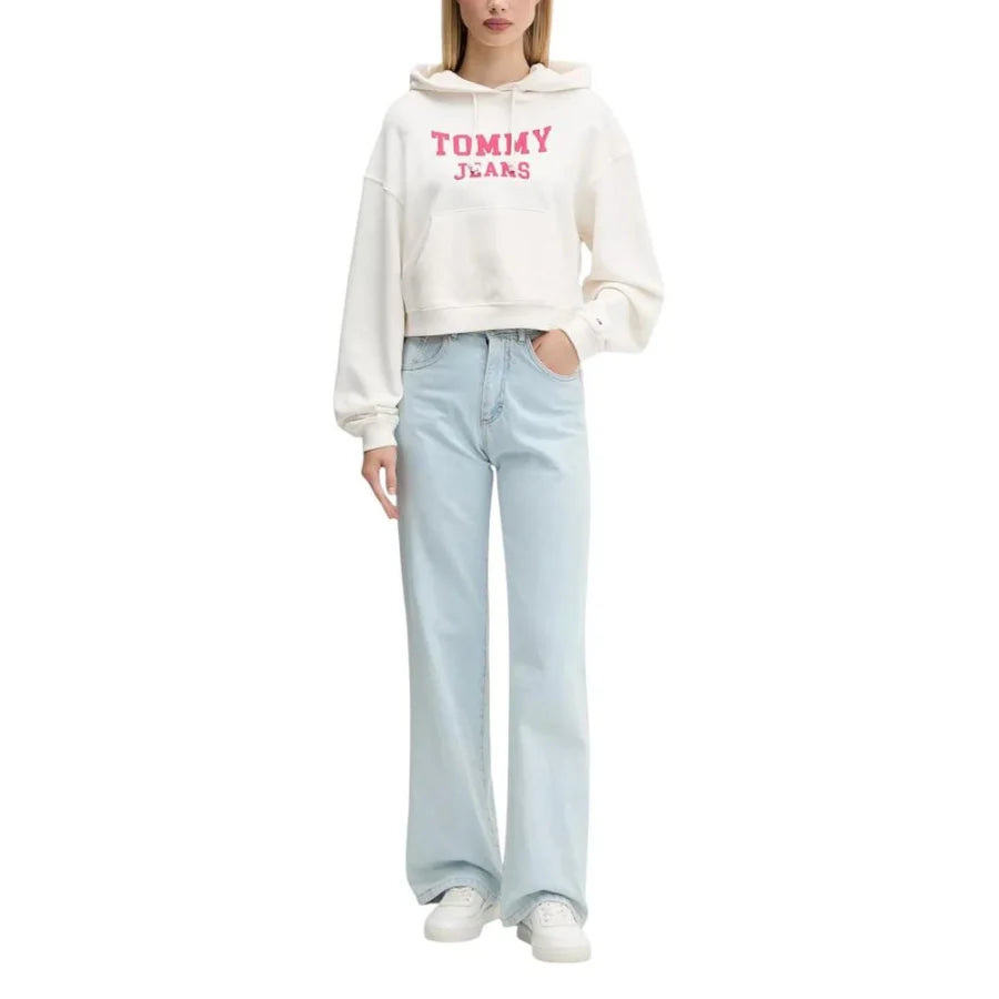 Tommy Hilfiger Jeans Cream Recycled Cotton Hoodie