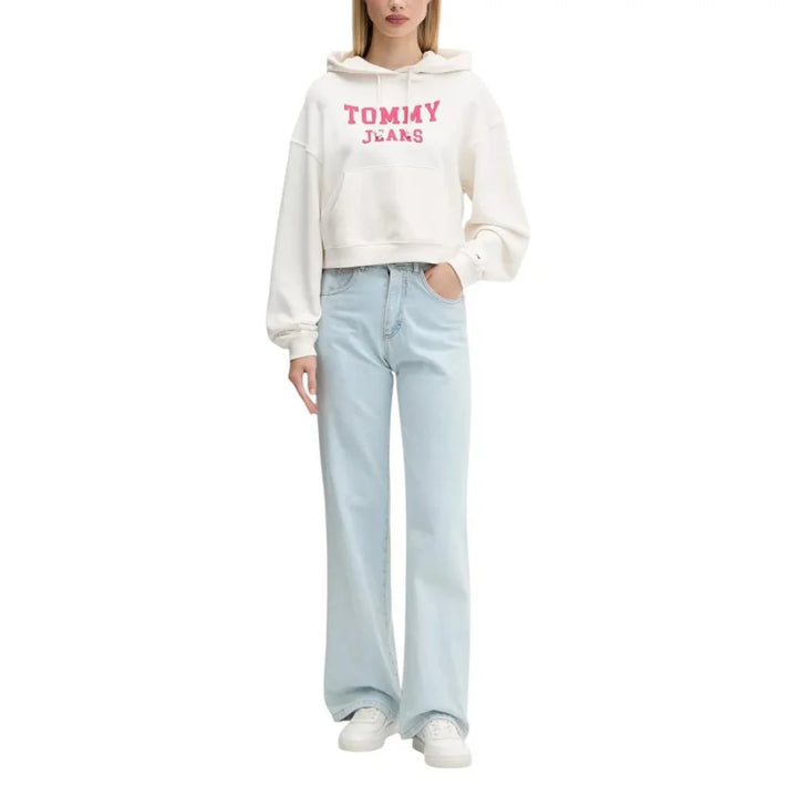 Tommy Hilfiger Jeans Cream Recycled Cotton Hoodie