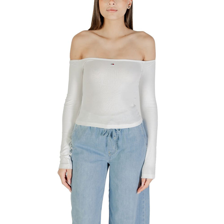 Tommy Hilfiger Jeans - Cream Recycled Cotton Long Sleeve T-Shirt