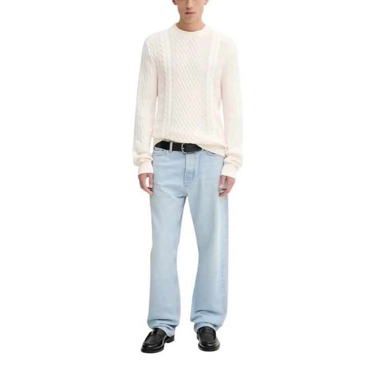 Tommy Hilfiger Jeans Cream Recycled Cotton Sweatshirt