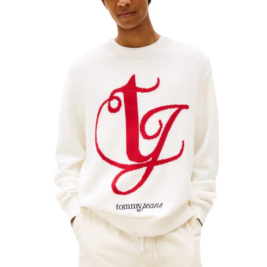 Tommy Hilfiger Jeans Cream Recycled Cotton Sweatshirt